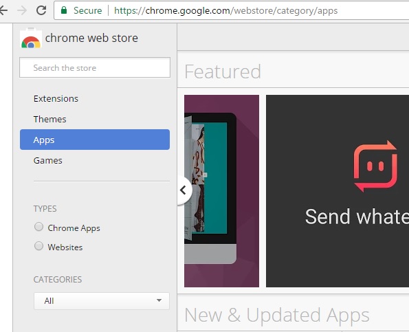launch application from browser chrome