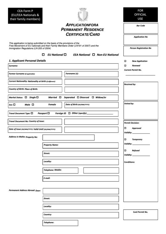 application for permanent residence in canada pdf