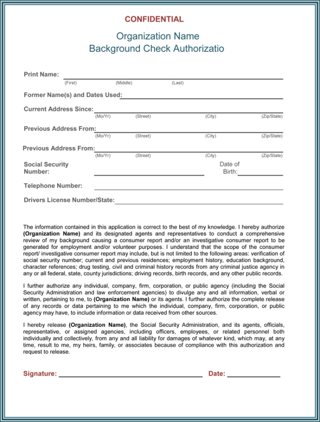 employer pre screen application form