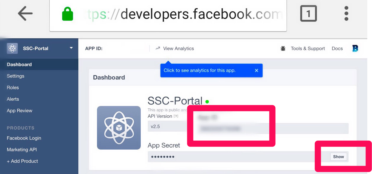how to create facebook application id and secret key
